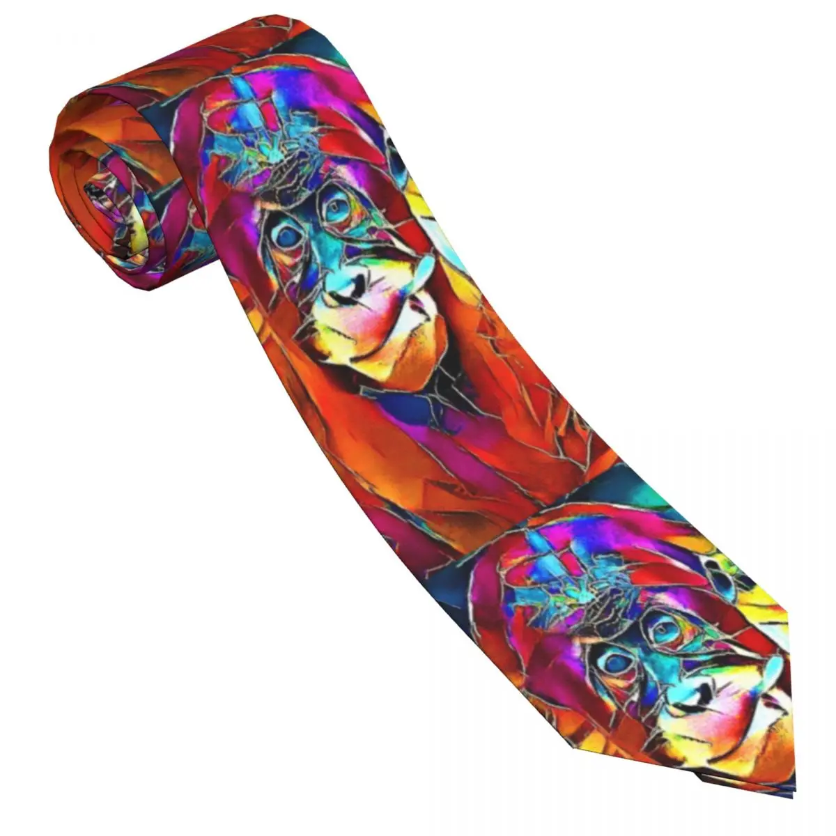 Monkey Painting Tie Fun Animal Print Wedding 8CM Neck Ties Men Gift Blouse Printed Cravat