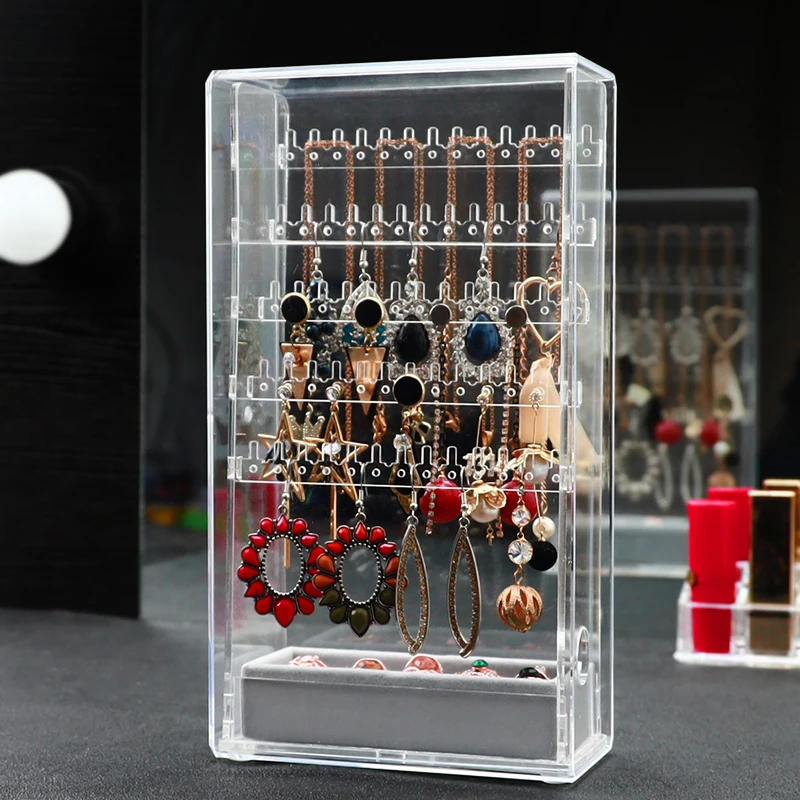 Acrylic Jewelry Box Organizer Drawer Jewelry Boxes Storage Ring Necklace Bracelet Earrings Transparent Display Stand for Women