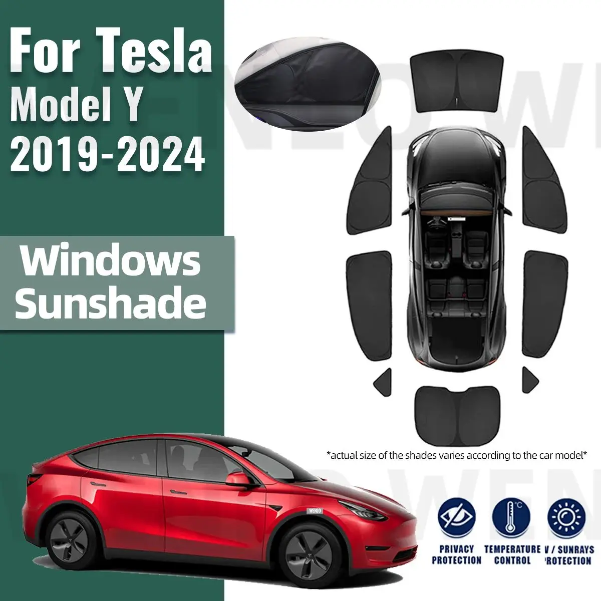 

For Tesla Model Y 2019-2023 2024 Car Side Window Sunshade Accessories Privacy Sun Shade Shield Customized Curtain