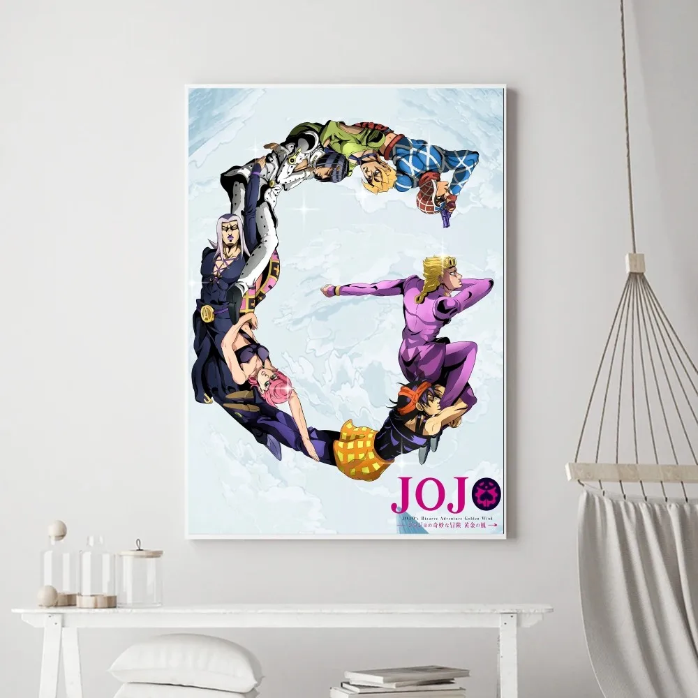 Anime JoJos Bizarre Adventure Poster Prints Poster Wall Painting Bedroom Living Room Wall Bar Restaurant Sticker Small