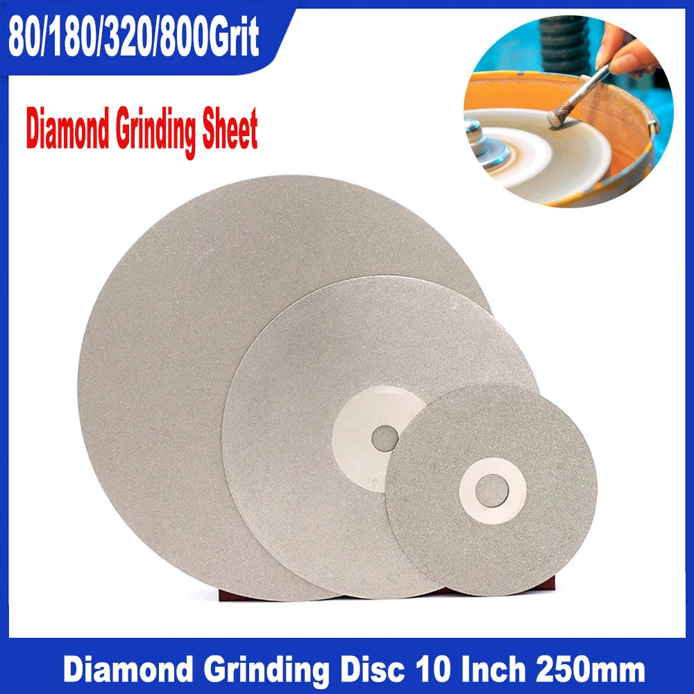 

1 pcs 10 Inch 250mm Diamond Grinding Disc Coated Flat Lap Wheel Polishing Wheels Jewelry Grinding Polished Disc 80—800 Grit