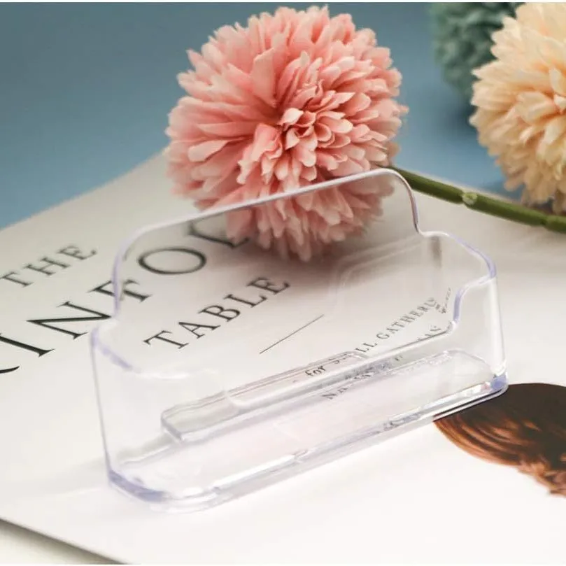 Transparent plastic business card holder, acrylic business card display stand, 30-40 business cards