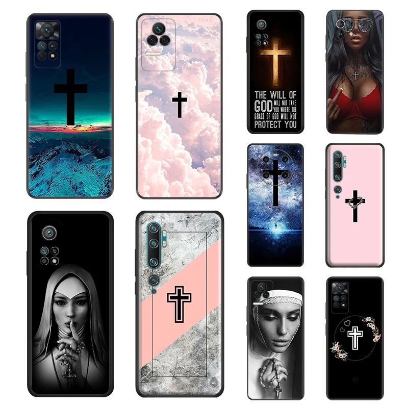 Phone Case For Redmi Note 12 12s 11 11S 10 4G Lite 10S Note10 Pro 9 9T 8 8T 7 9S Christian Jesus Angel Camera Protective Cover