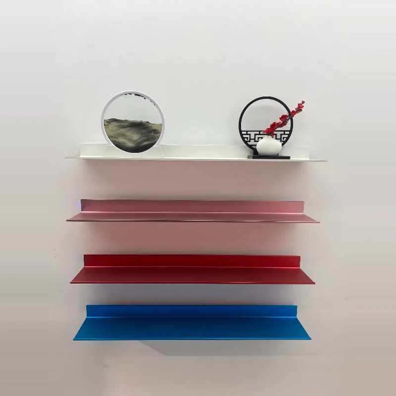 Aluminum alloy wall shelf study living room kitchen non-punching word laminate frame