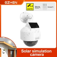 1PC Solar Fake Camera Dummy Security Camera with LED Red Light Waterproof Fake Security Camera for Outdoor Garden Patio Driveway
