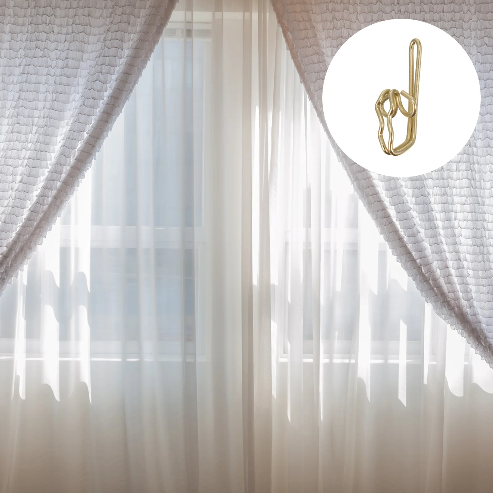 

200Pcs Metal Curtain Hangers Design Easy Installation for Home Decoration Curtain Hooks Hooks