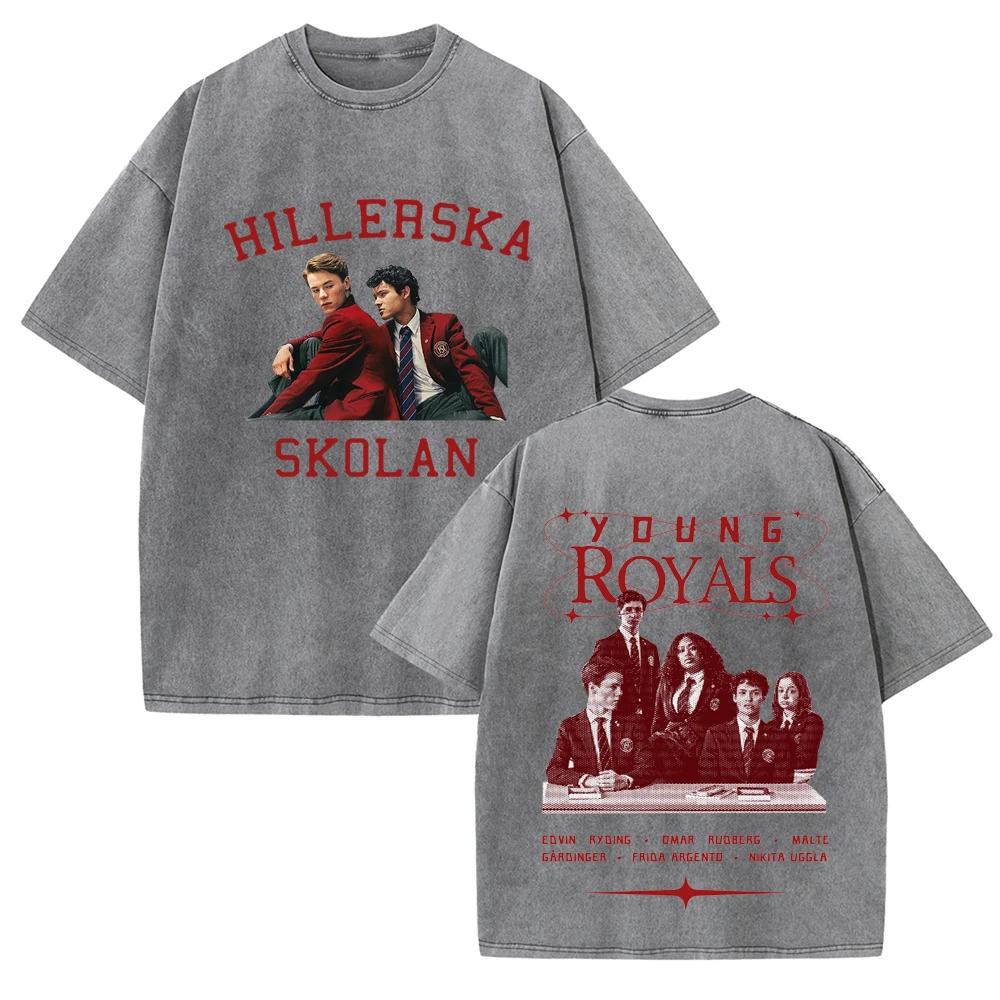 Young Royals Shirt 2024 Young Royals Hillerska Skolan T-Shirt Cotton Short Sleeved T-Shirt Oversized T-Shirts Y2K Women Tshirt