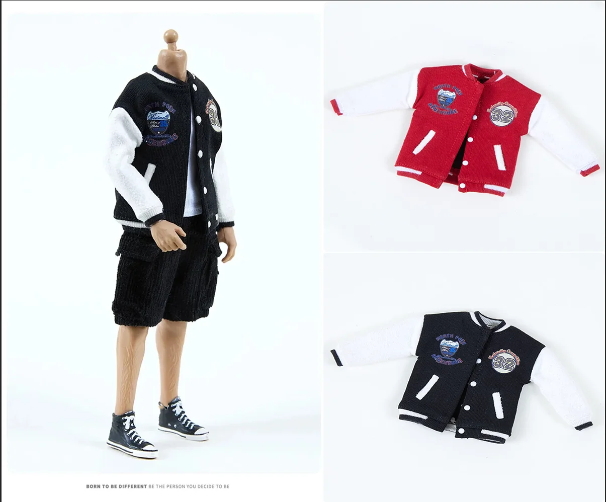 

Snail 1/12 Soldier Baseball Jersey Long Sleeve Coat Printed Stand Up Collar Sweatshirt Model Fit 6'' Action Figure Body In Stock