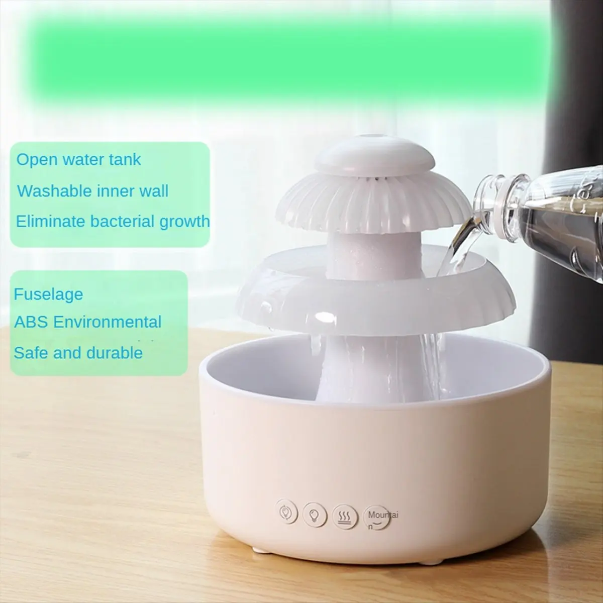 A99U Rain Cloud Cool Mist Humidifier with Color LED Night Light for Bedroom, Office for Drying Prevention Sleep Improvement