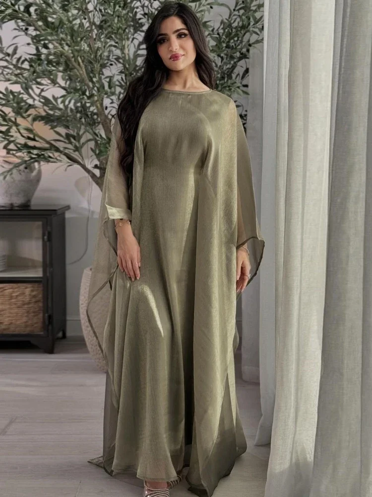 Skromna sukienka dla kobiet Abaya Bat Sleeve Long Robe Ramadan Morocco Dubai Abayas Kaftan Islam Eid Muslim Vestidos Jalabiya Dresses