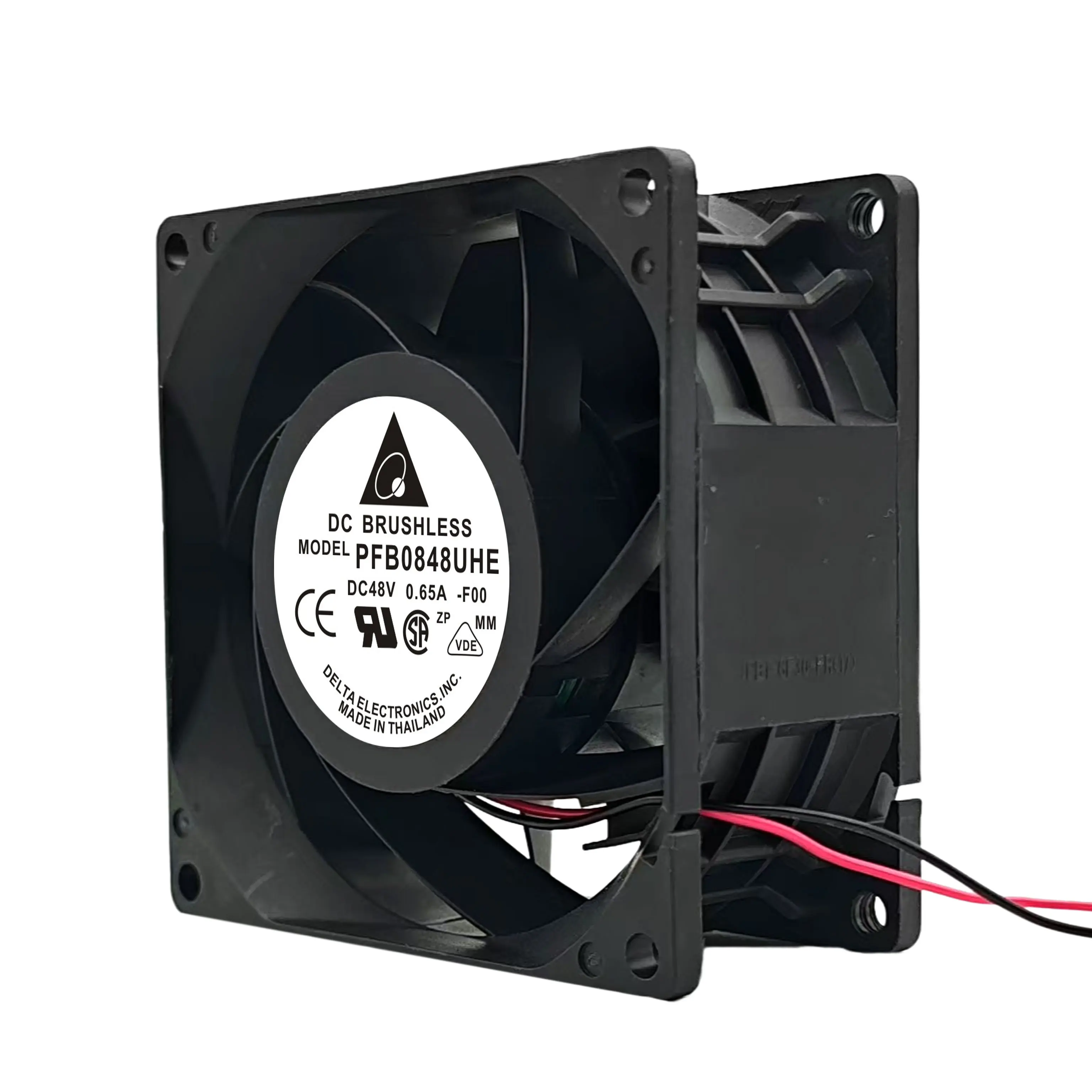 Delta Electronics PFB0848UHE DC 48V 0.65A 80x80x38mm 2-Wire Cooling Fan
