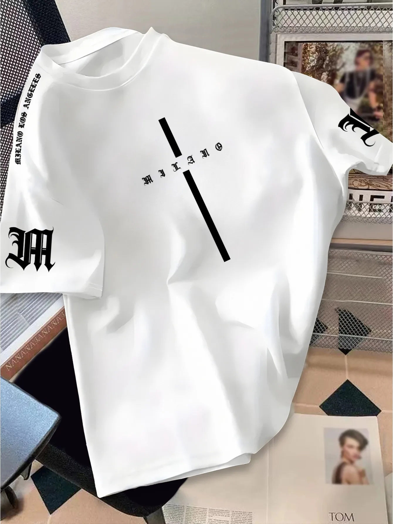 Camiseta de Verano para Hombre, Estilo Europeo-Americano, Diseño Minimalista, Apta para Uso Diario y Deportes al Aire Libre, 100% Algodón Puro