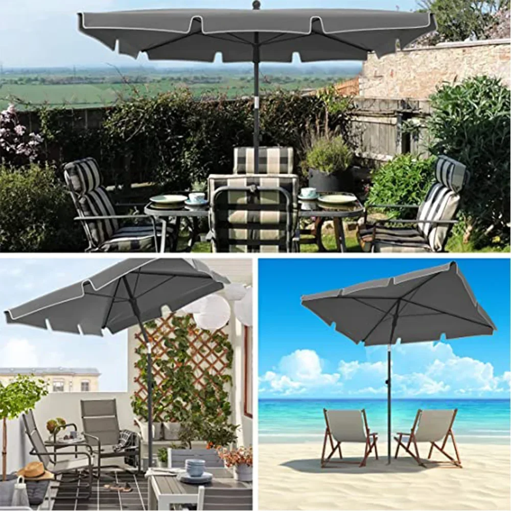 Parasols Street Stalls Sun Umbrellas Square Six-bone Steel Pipes Square UV Protection Sun Protection and Umbrella Protection