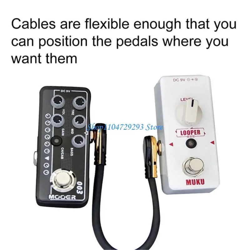 Y2GD 2Pcs/pack Guitar Patched Cable 6.35mm 1/4inch Plug Connector Line