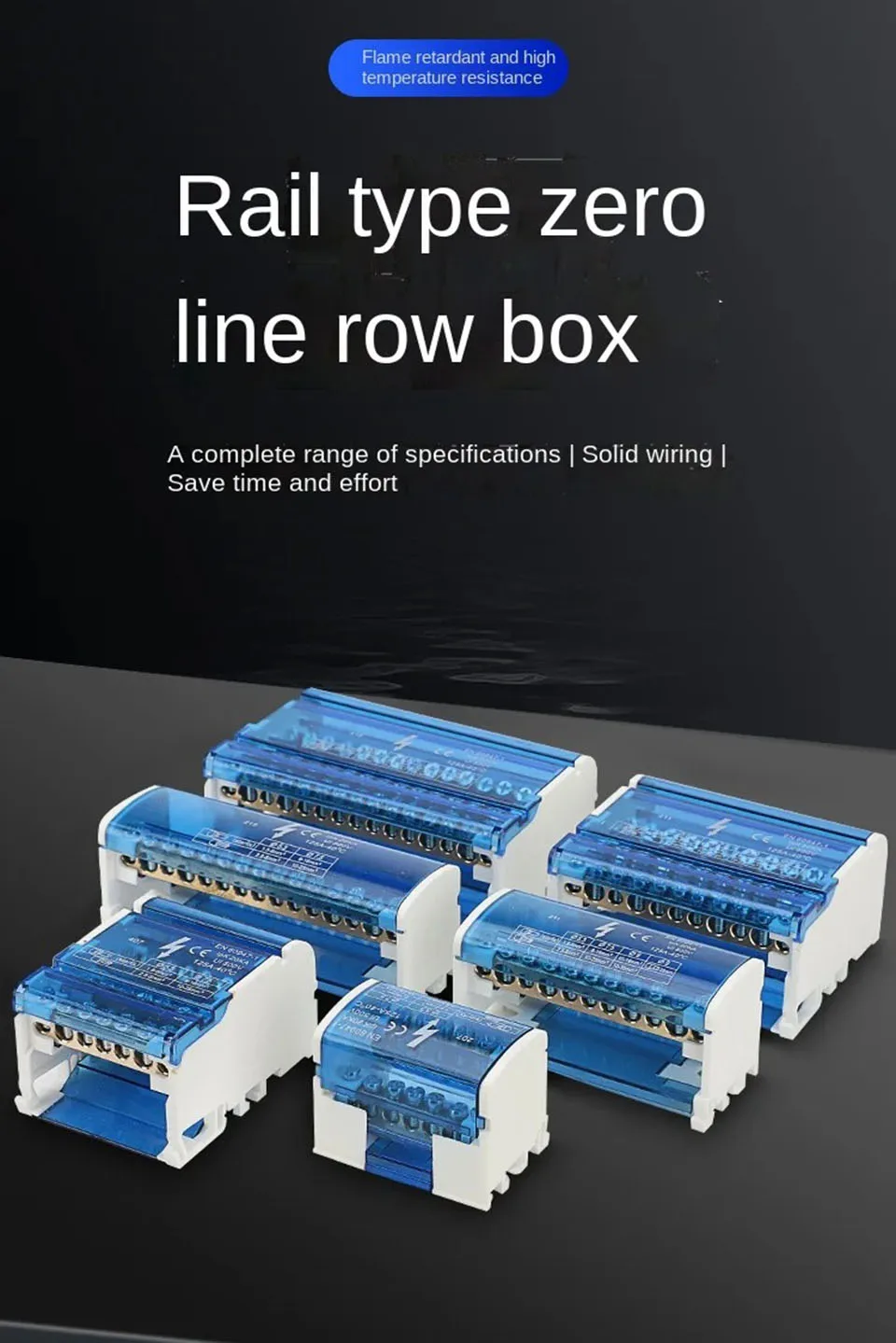 Din Rail Klemmen block nhc01 Serie Strom verteiler kasten Anschluss dose//Modulares Nulllinien-Neutral kupfer – Detail 1