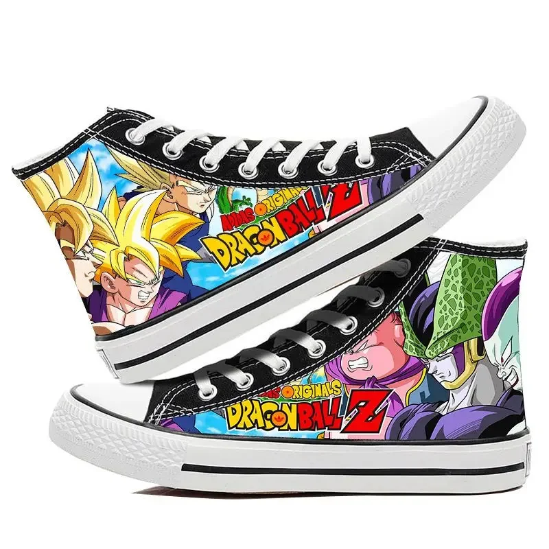 Dragon Ball High Top Canvas Shoes Goku Vegeta Gohan Animation Peripherals Kaioshin Flat Shoes Student All-Match Sneakers Gifts