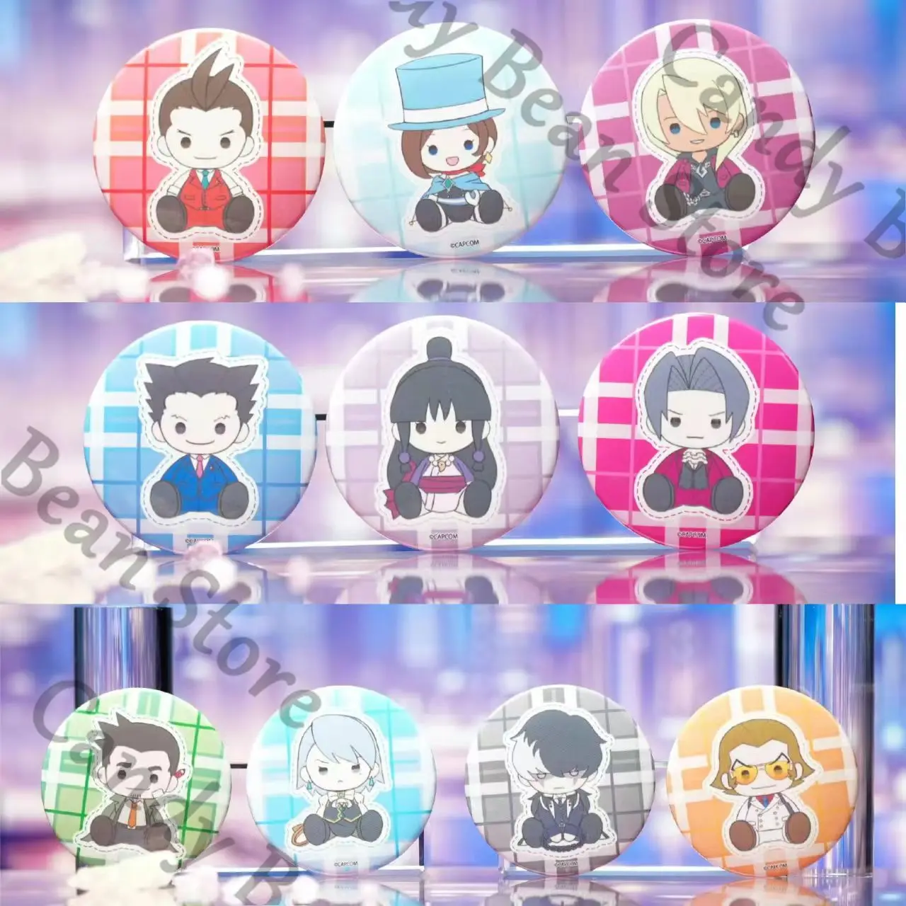 أنيمي حقيقية المحامي الآس مايلز إيدجوورث فينيكس رايت أبولو العدالة مي تأثيري الليزر شارة الكرتون شعار بروش هدية عيد الميلاد #4