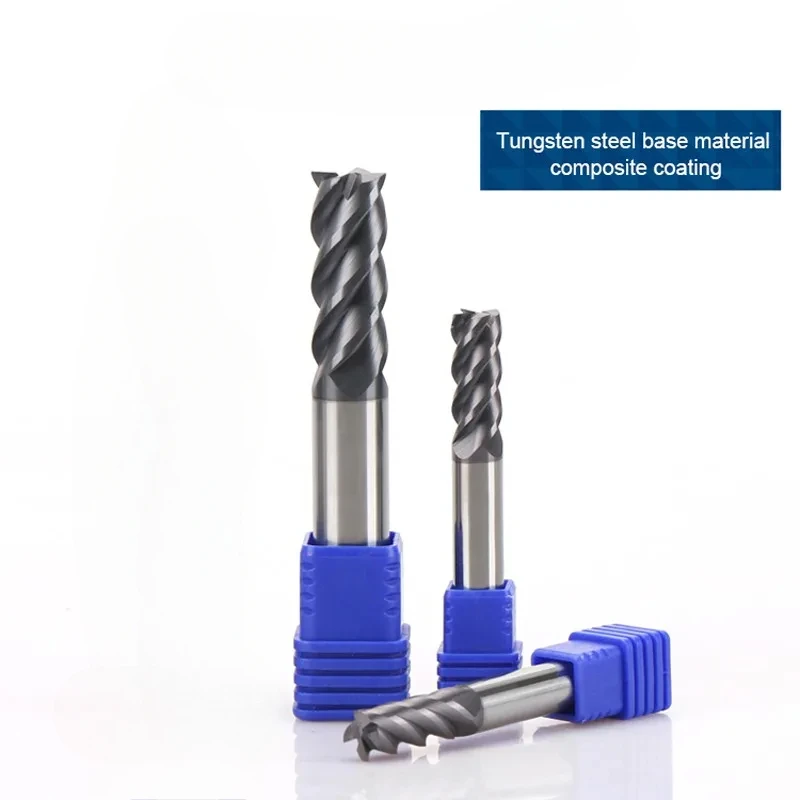 WOY Tungsten Steel Carbide 2/4-Flute Flat End Mill 1-20mm CNC Mechanical Machining For Steel Milling Cutter Tools 1-20PCS