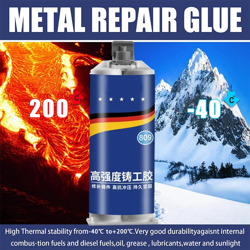 Cold Welding Glue Strong Metal Repair Glue 2in1 Industrial AB Casting Glue High Strength Magic Plastic Repair Adhesive Agent