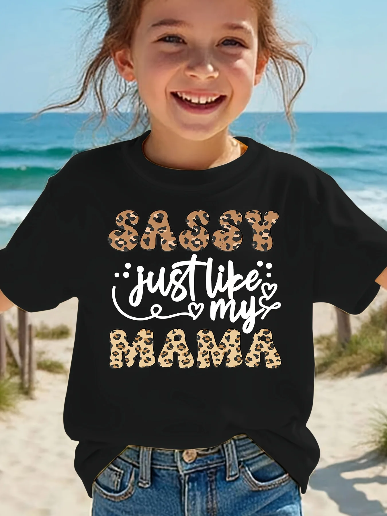 Summer Children's Fashionable T-shirt Leopard Print and 