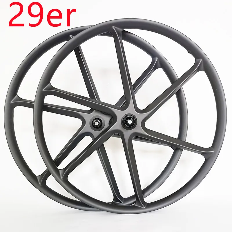 

29er E-Bikes Tubeless 36mm 6 Spokes Carbon XC MTB Bike Wheel With Disc Brake 10/11/12S 100*15/142*12 /12*148 Boost