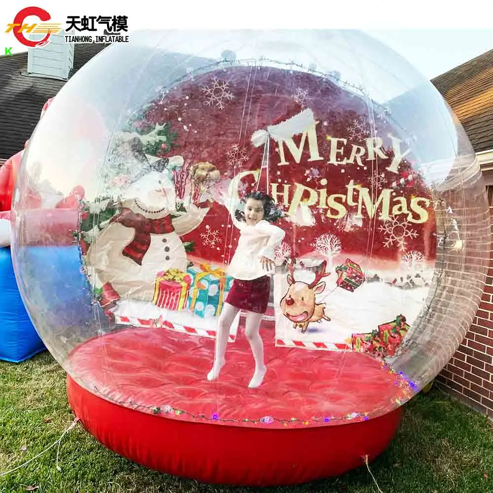 Fast Air Ship Red Inflatable Snow Globes Xmas Outdoor Carnival Rent Inflatable Snow Globe Tent Inflatables Christmas Party Ideas