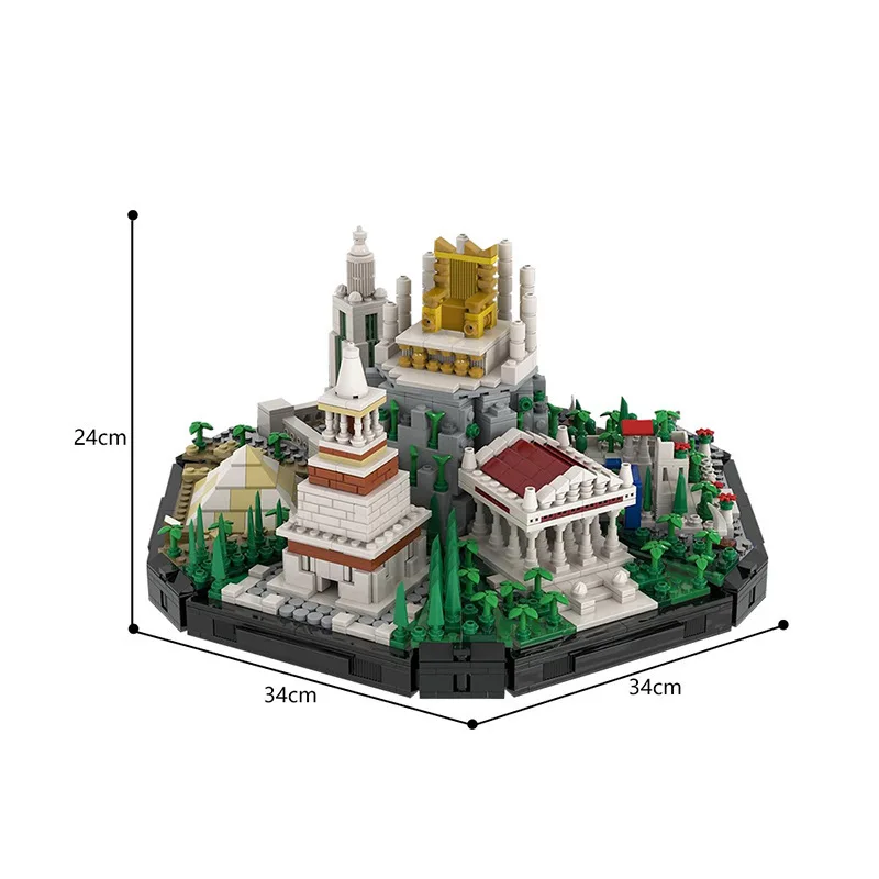 MOC Castle Building Bricks Ancient World Wonders Modular Model Assembly Toys For Kids Adults Holiday Gifts Ornament Decoration