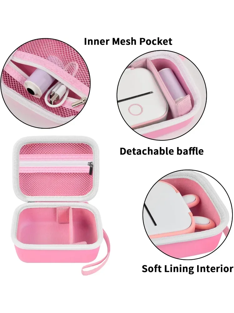 Estuche para Impresora de Etiquetas Memoking T02/ Phomemo M02/ M02S/ M02 Pro/ Q30S/ Ponek Mini, Organizador de Almacenamiento pa