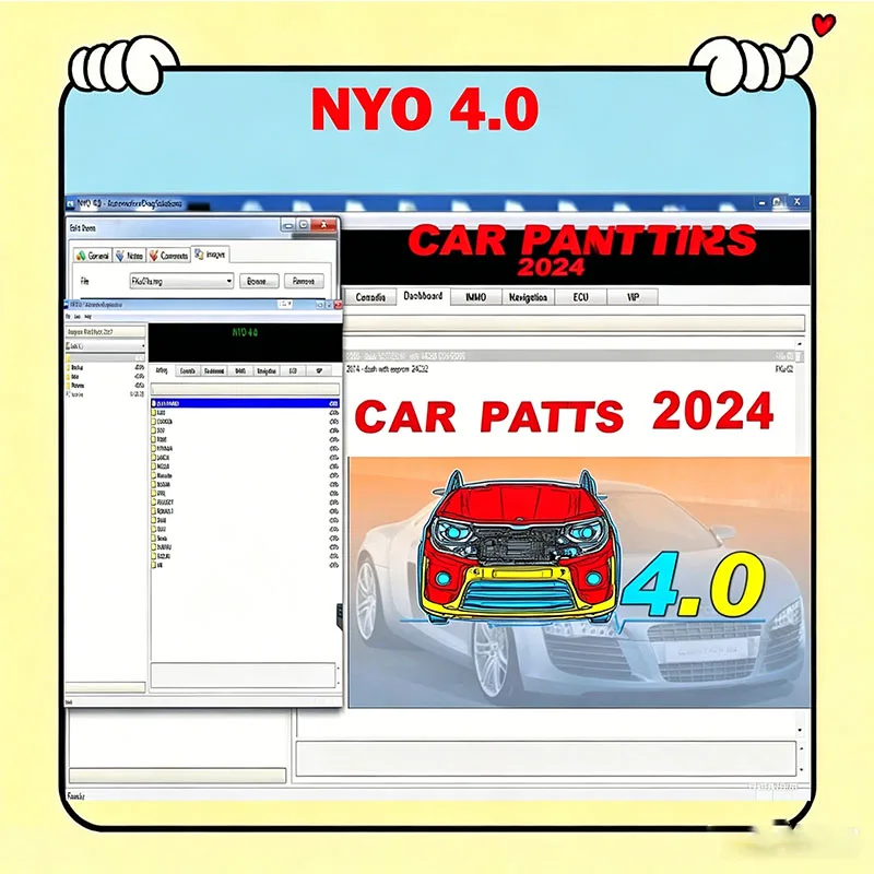 Car Maintenance Tools 2017 NYO 4.0 OBD2 Scanner Full Database Airbag+Carradio+Dashboard+IMMO+Navigation AutoData Repair Software