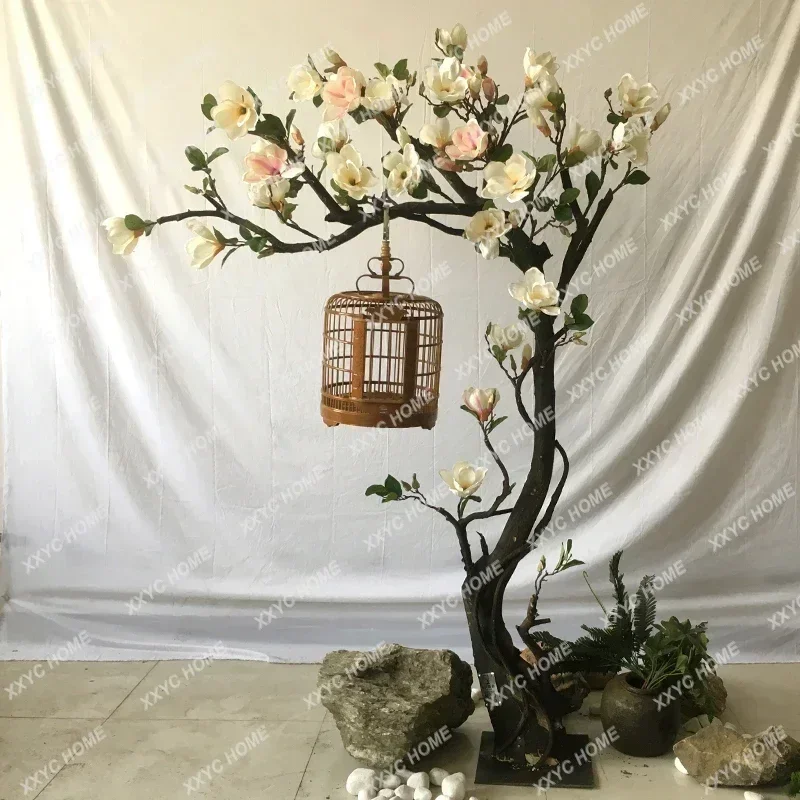 

Настоящее дерево магнолии, настоящие растения, искусственные деревья, большая земля, цветоприложение, украшение для окна, искусственный цветок, аксессуары для украшения дома