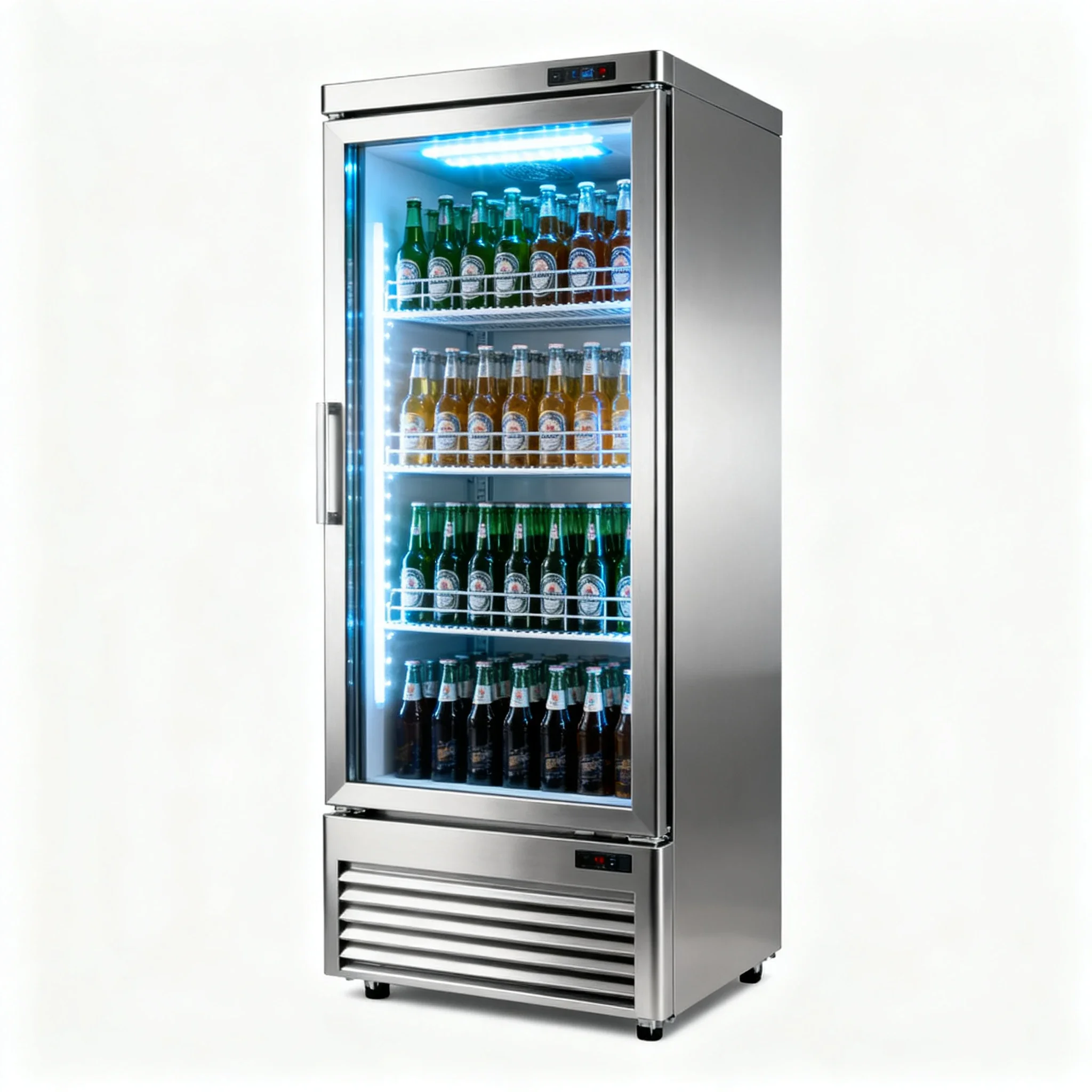 304 Stainless Steel Two-door Chest Freezers Upright Freezers and Refrigerators with Advanced Features for Supermarkets