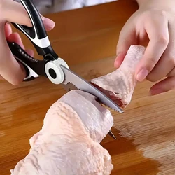 Multifunctional kitchen scissors Household kill fish cut vegetables roast broiler bone scissors Stainless steel scissors