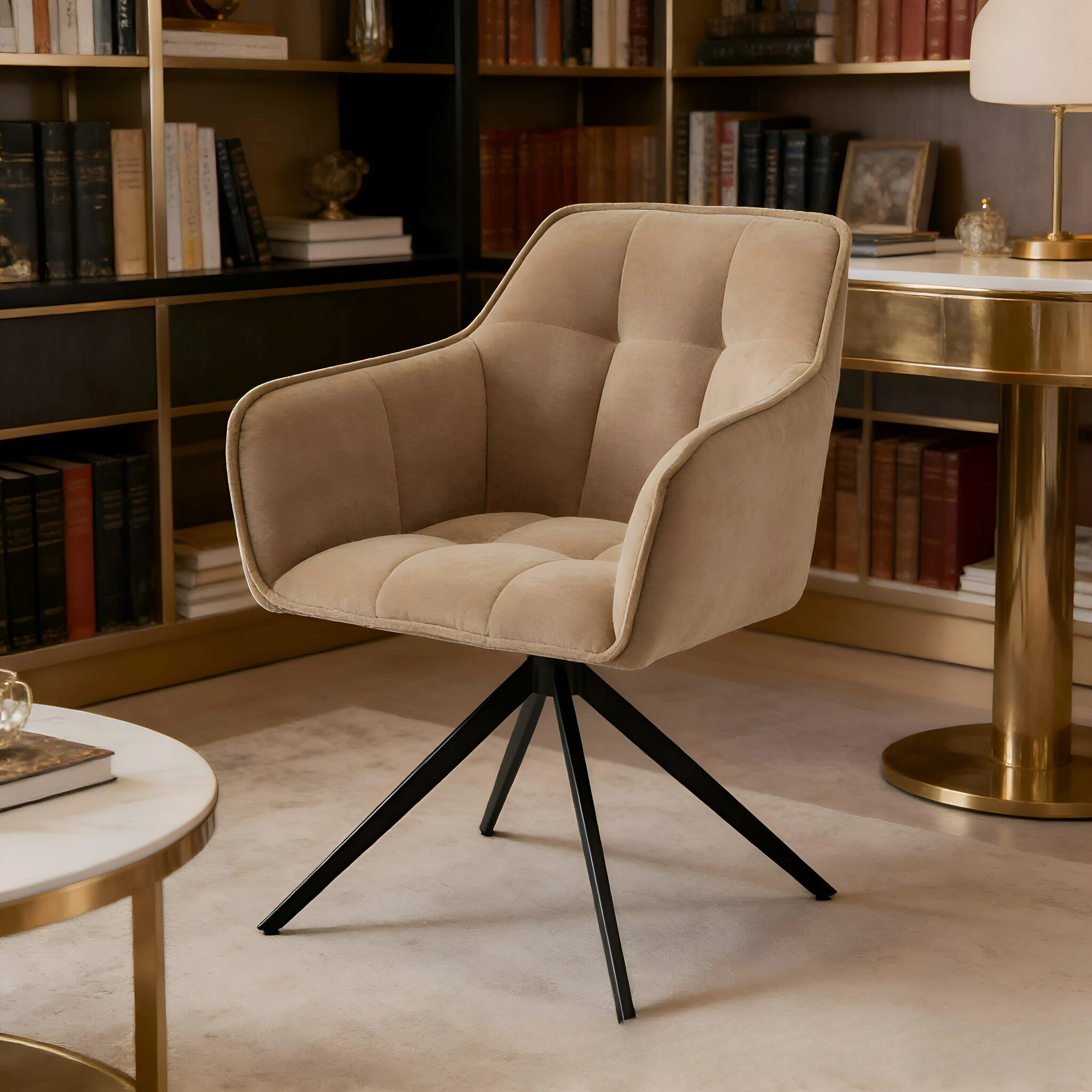 

Household high-end living room light luxury dining chair cross-border commercial negotiation office chair solid wood dining room