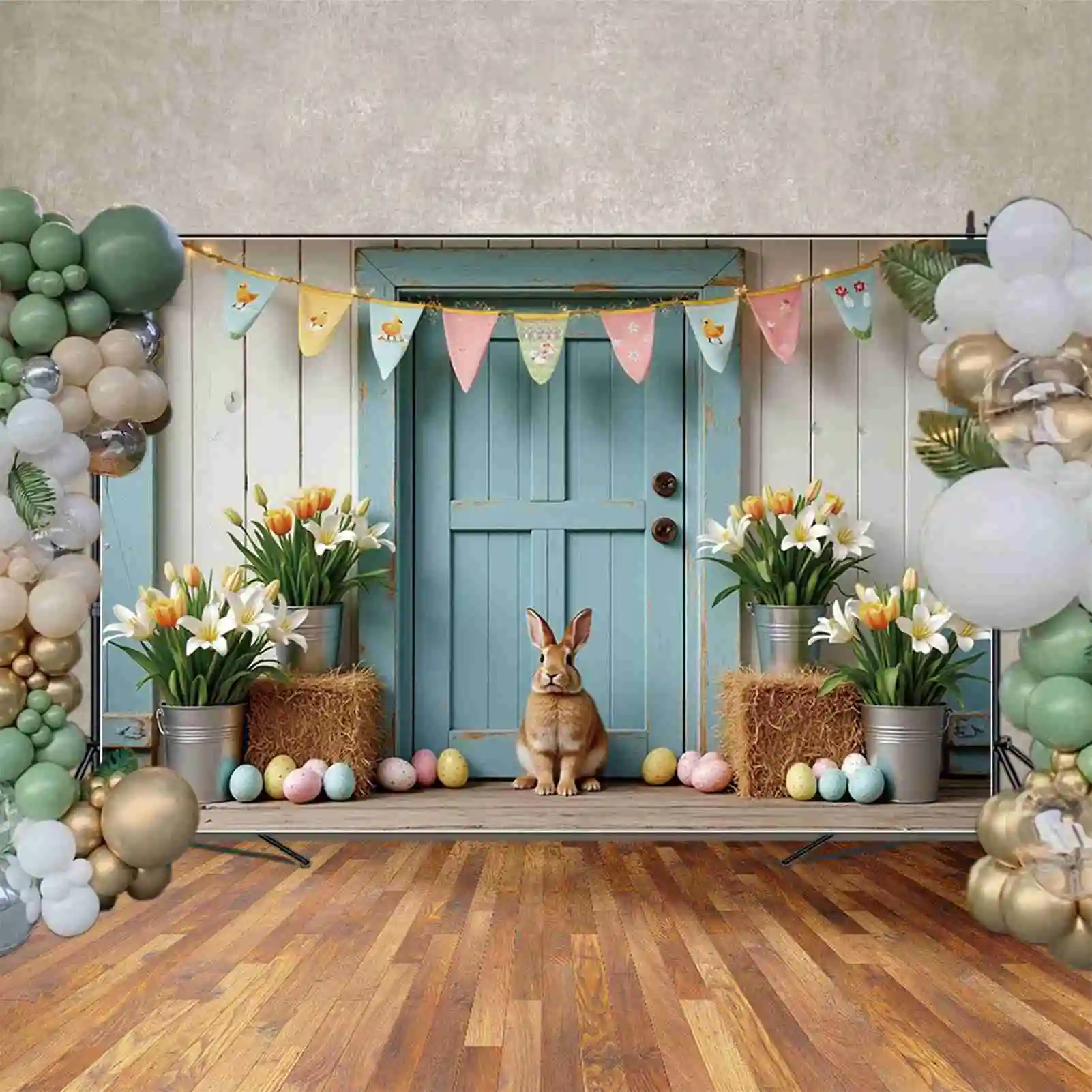 ريفي عيد الفصح الديكور صورة خلفية الأطفال عطلة حزب الباب فوتوزون خلفية استوديو التصوير فوتوبوث