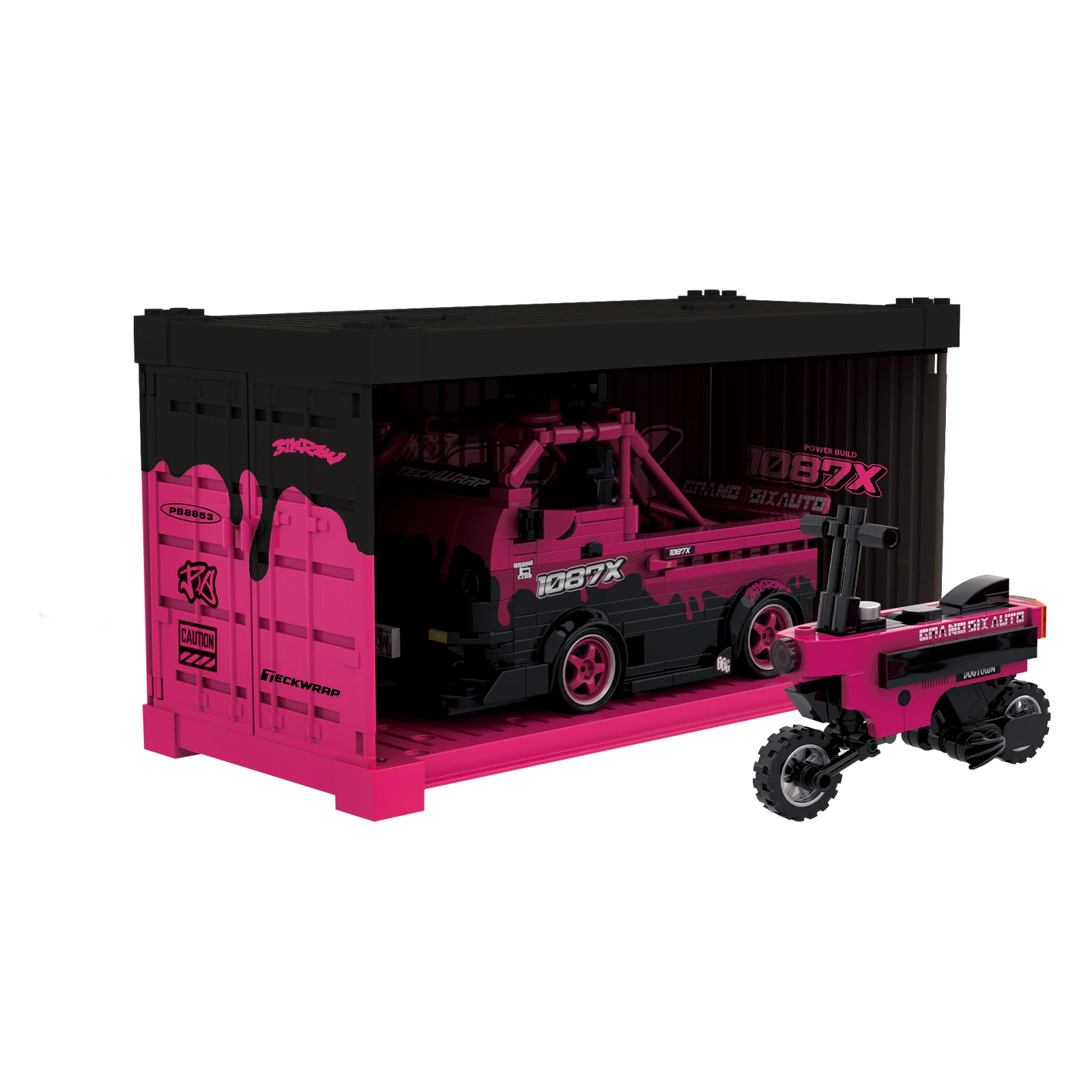 Seri 1087X Model Mobil Kecepatan Blok Bangunan Mobil Sport Drift Balap Super Ornamen Kendaraan Koleksi Hadiah Mainan Bata MOC