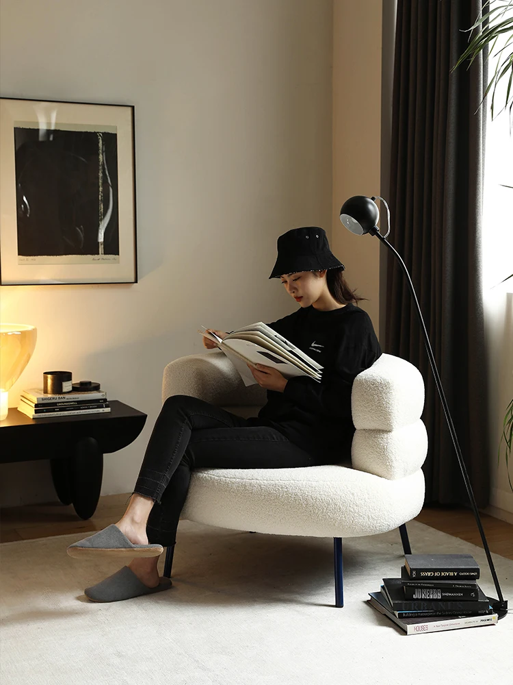 นอร์ดิกนําเข้านมสีขาวเลียนแบบโซฟาผ้าแกะ