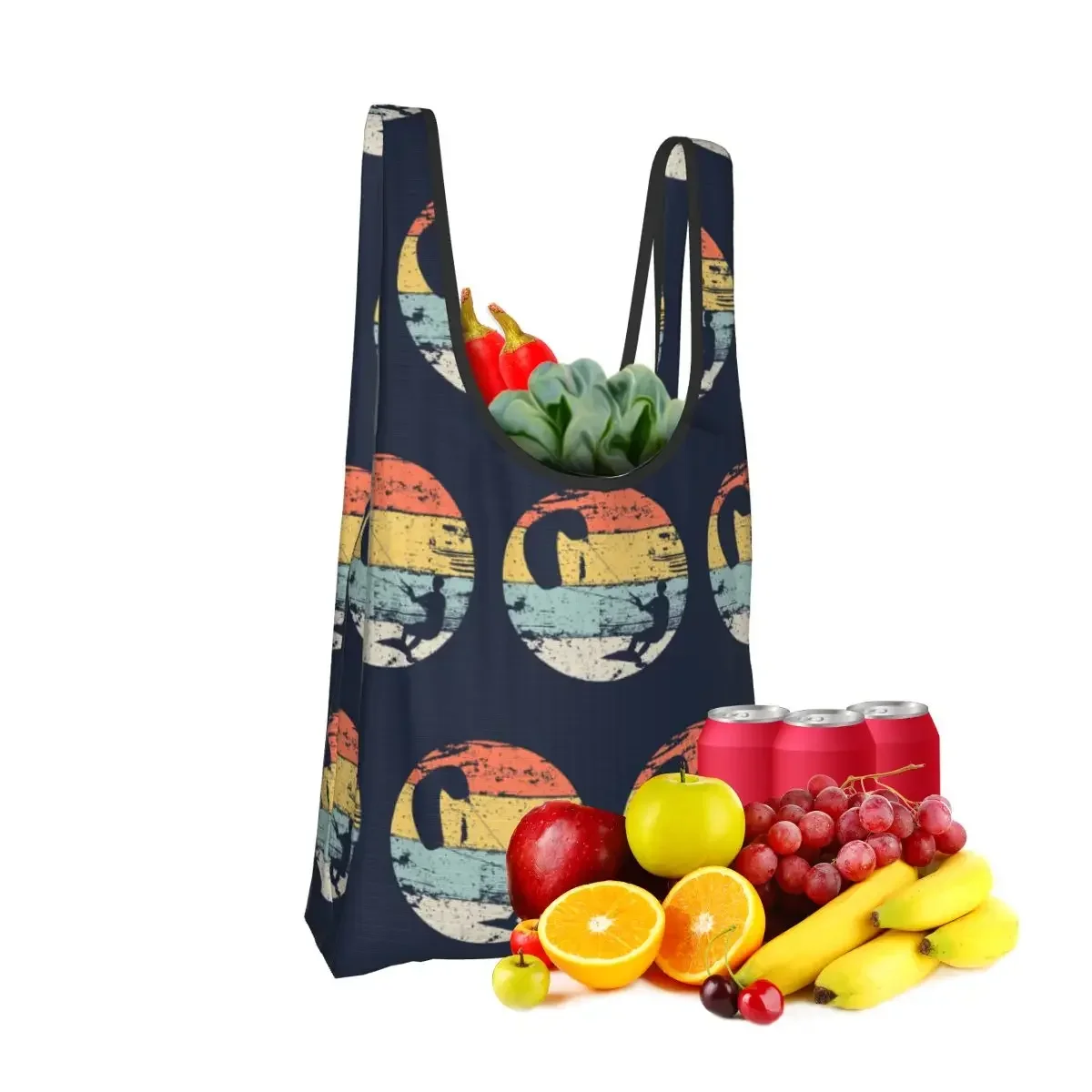 Kite Boarding Kiteboarder Look Gif Portable Tote Shopping Bags Large Capacity Shopper Bag Groceries Handbag Shoulder Bag
