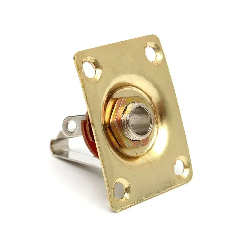 Square Style Jack Plate Guitar Bass Jack 1/4 Output Input Jack Socket for Electric Guitar Parts & Accessories Gold/Silver/Black