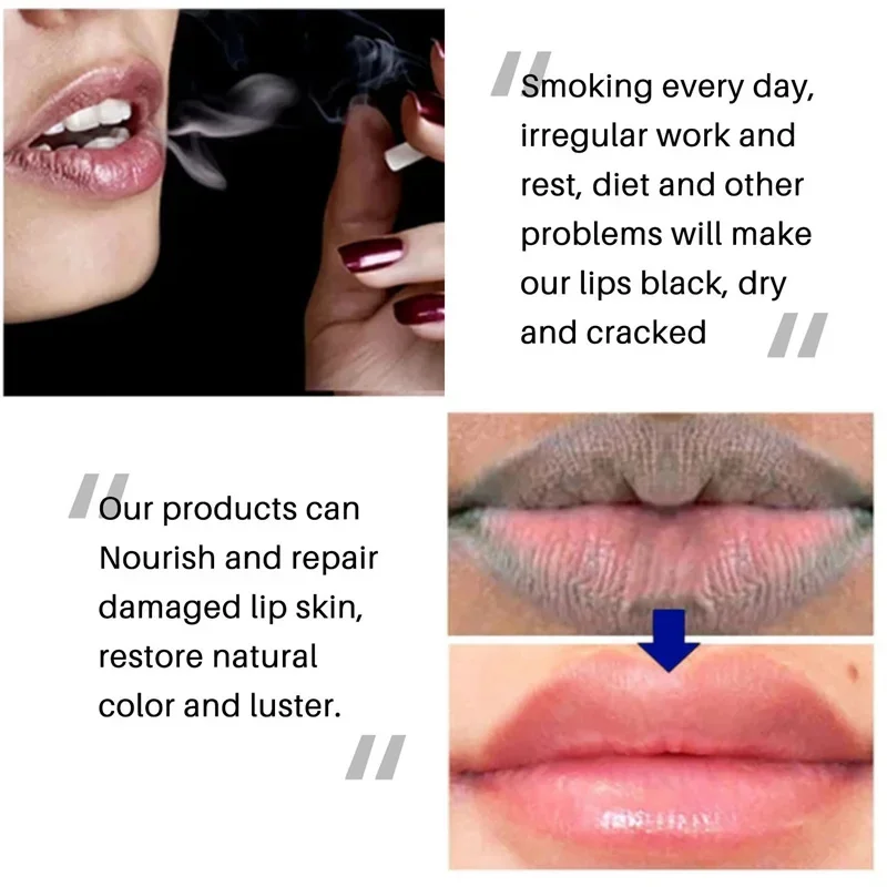 Remover fumaça escura bálsamo labial clareamento melanina brilho óleo lábios batom rosa esfoliante desvanece-se linhas labiais cosméticos coreanos