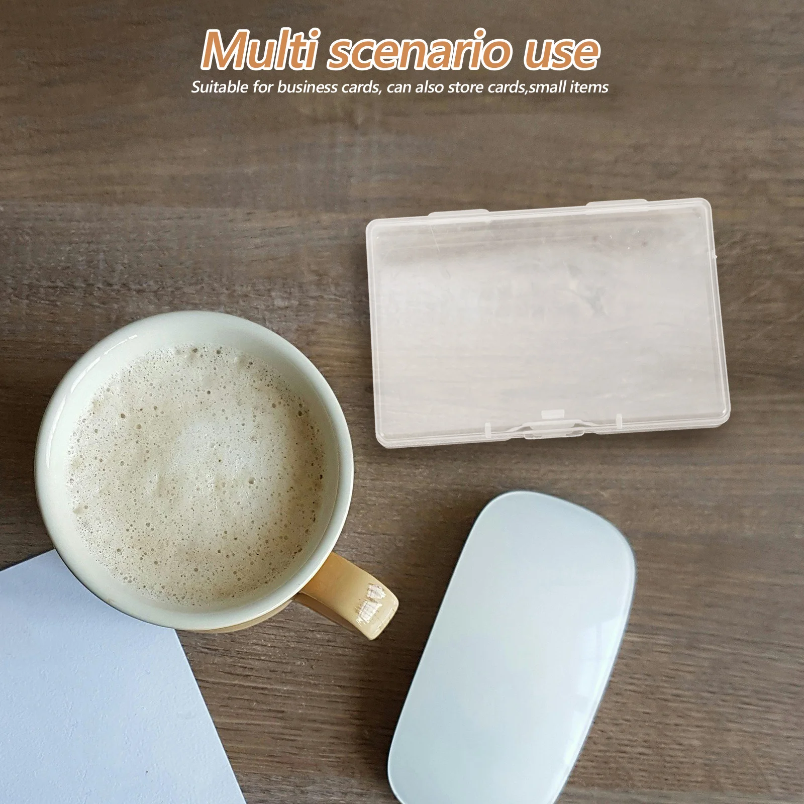 

8pcs Transparent Business Card Case Lightweight Holder Desk Display Greeting Playing Cards Storage Box Plastic Mini Container