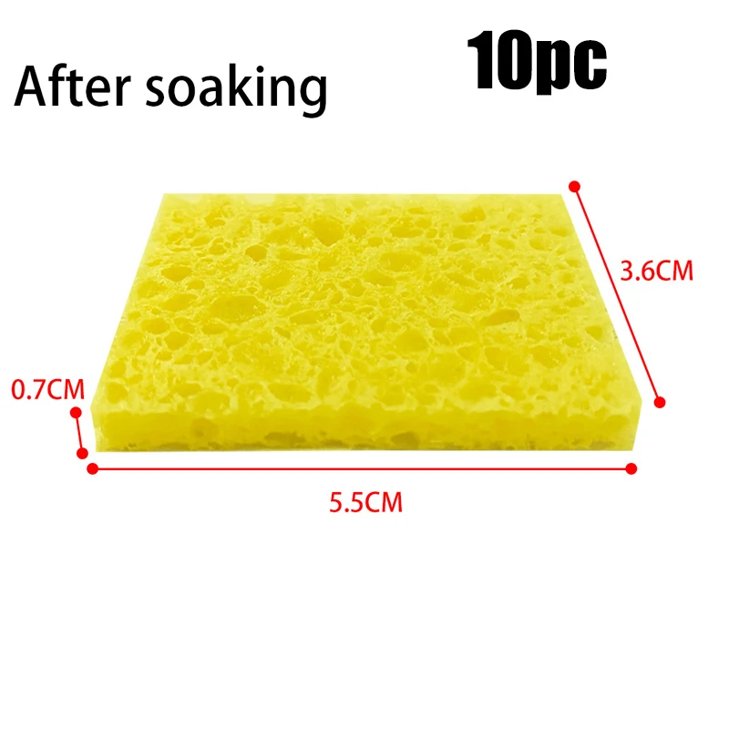 10Pcs Yellow Cleaning Sponge Cleaner for Enduring Electric Welding Soldering Iron