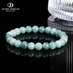 JD Natural Stone Dyed Color Aquamarine Beaded Bracelet Women Trendy Reiki Healing Stretch Bangles Yoga Meditation Jewelry Gifts