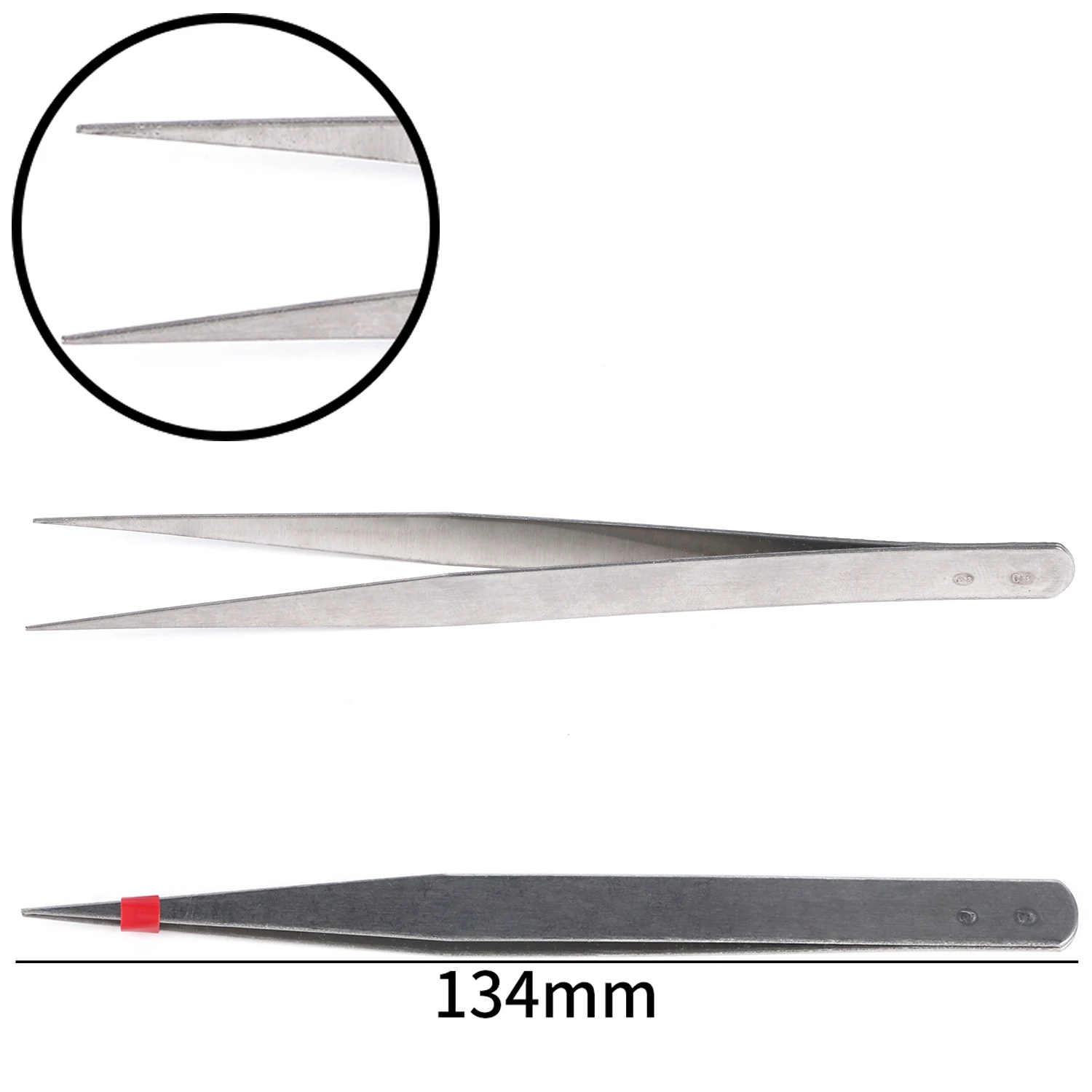 1pcs 134mm Silver Color Stainless Steel Tweezers Jewelry Tools Bend Long nose Cross Tweezers Jewelry Beads Sewing Accessories