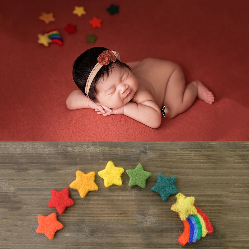 Newborn Photography Props High-quality Handmade Wool Felt Trinkets Photo Ornaments Memorial Infant Photography Accessories