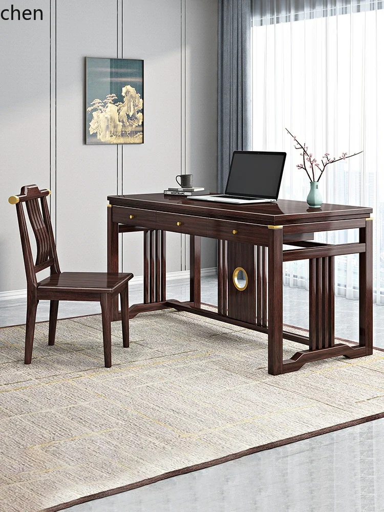Solid Wood Desk Purple Sandalwood Study Furniture Home Light Luxury Calligraphy Painting Desk