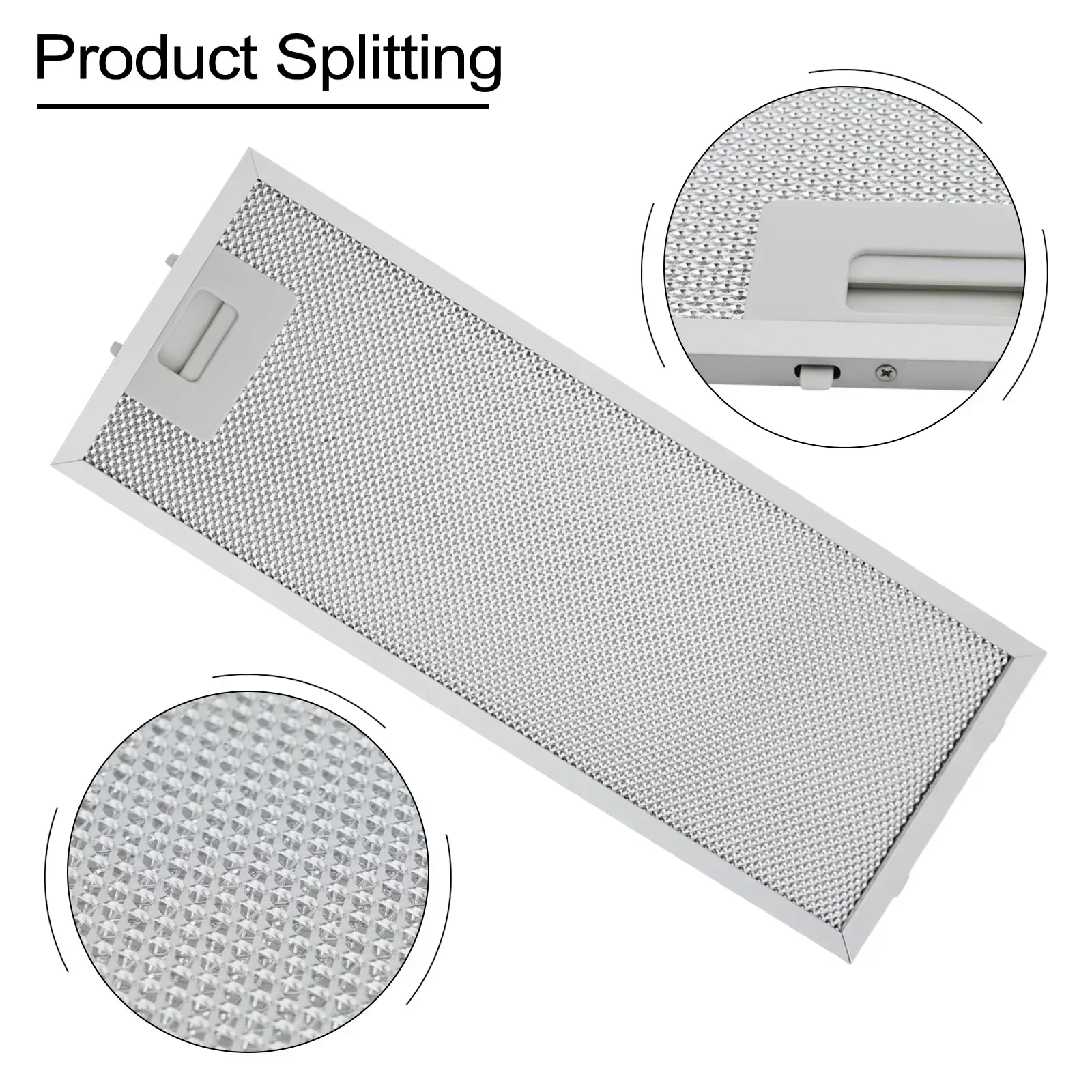 Silver Cooker Hood Filters Metal Mesh Extractor Vent Filters 399x182x9mm Aluminium Aspirators Metal Grease Mesh