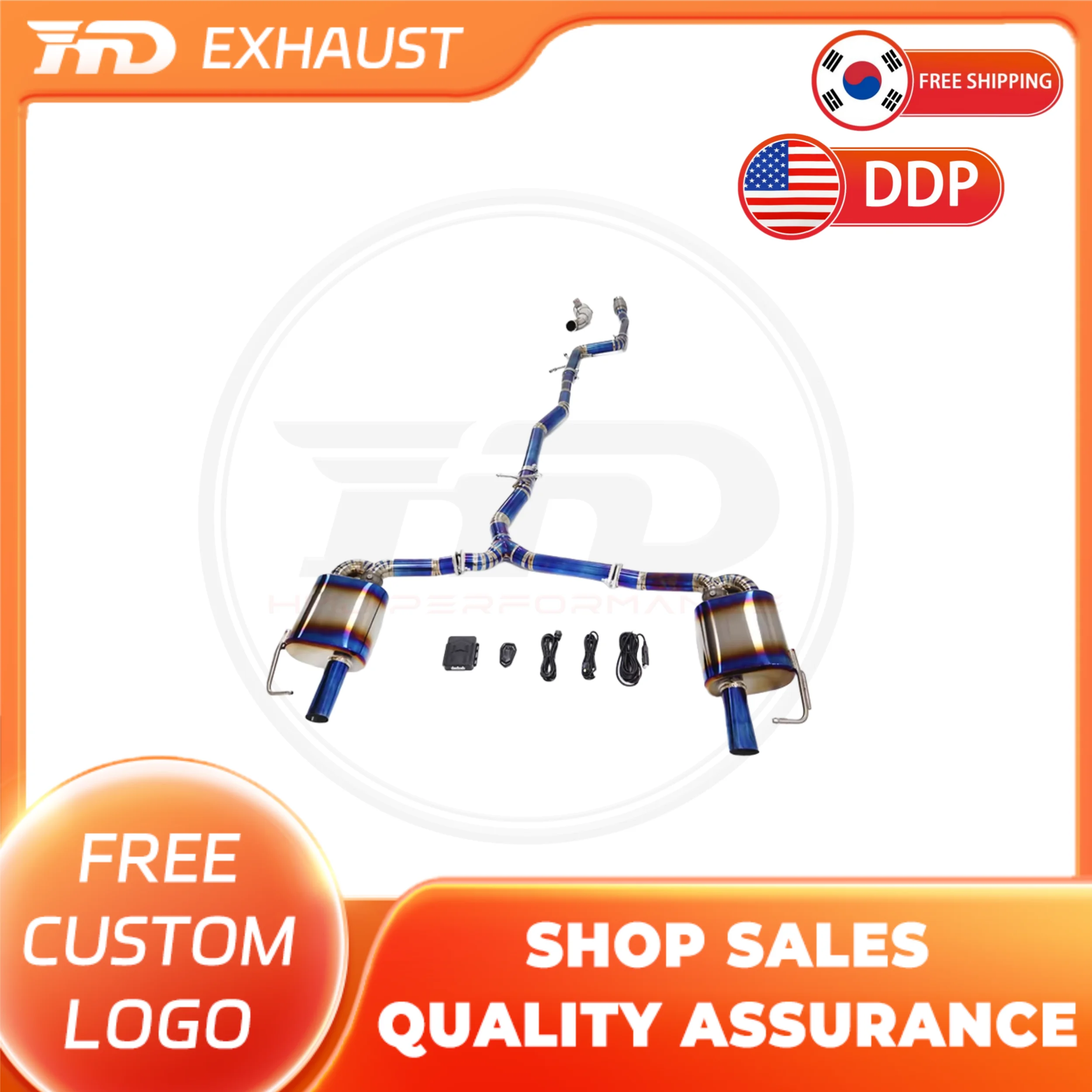 

HMD Titanium Exhaust System Performance Catback for Mercedes Benz C200 C250 C300 W205 Muffler With Valve