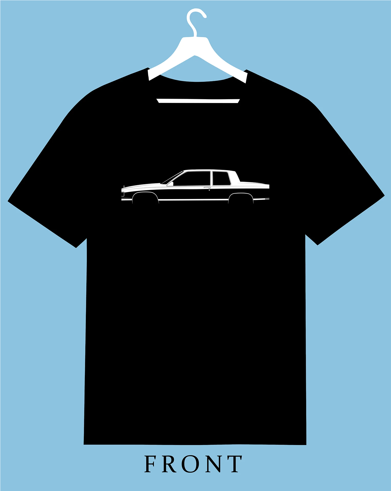 0243 Ca.di.lac 12 Coupe de Ville (1991) Silueta 2025 hombres mujeres camiseta Casual Fans de coches de carreras Logo camiseta entusiasta suma gráfica