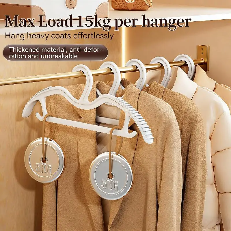 10 hangers without short neck anti slip markings, space saving wardrobe organizer suitable for family dormitory wardrobes