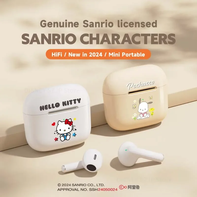 j bezprzewodowe słuchawki douszne Sanrio EDX25 Hello Kitty Bluetooth Kuromi Sport sterowanie dotykowe gamingowe zestawy słuchawkowe Anime prezenty z